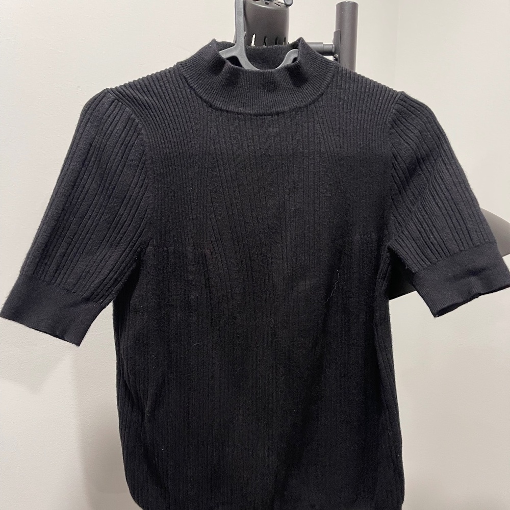 Black Turtle Neck Short Sleeve